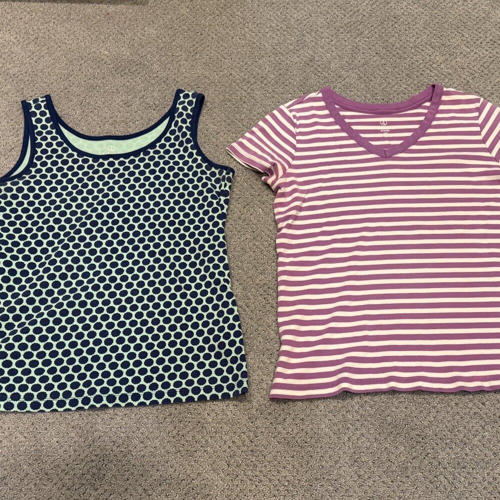 2 Lands' End Cotton Tops- XS/ Small